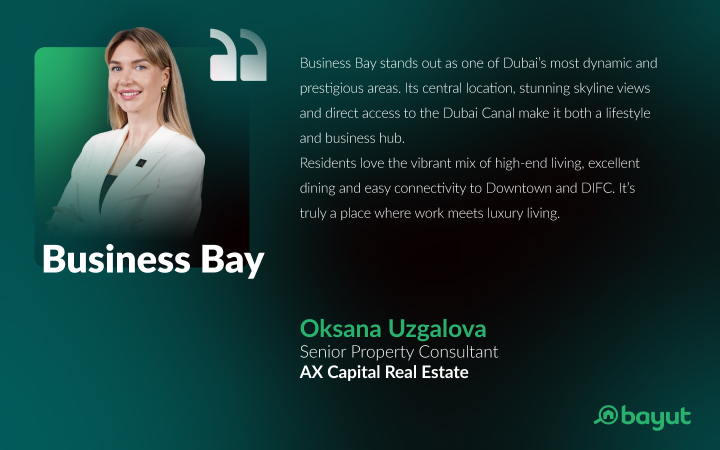 Business Bay Overview by Oksana Uzgalova