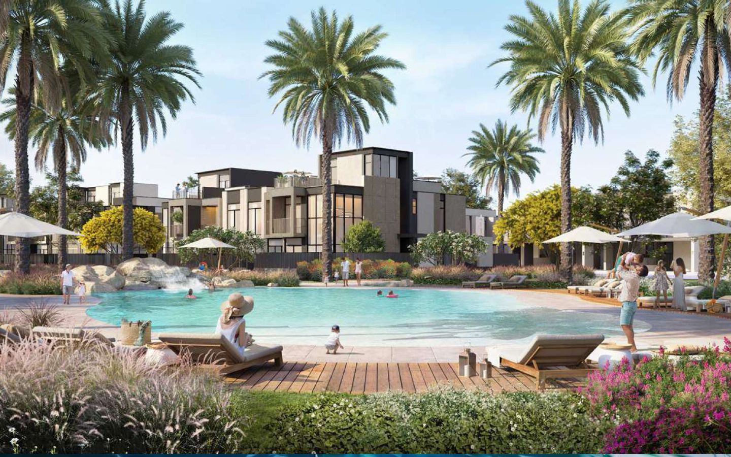 Lagoon inspired swimming pool in mudon al ranim